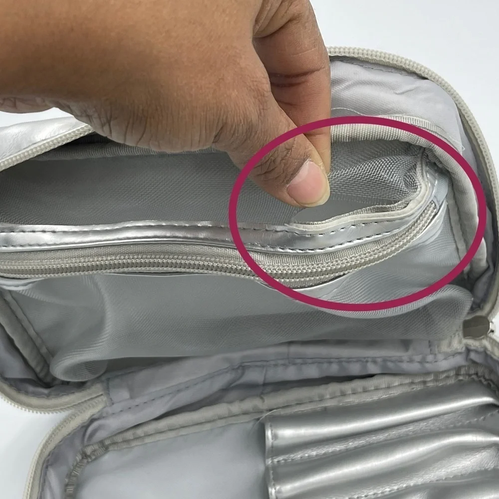 Clarins Paris Vanity Case Silver makeup Bag